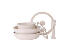 Set vase de gatit Zilan ZLN0965 din 8 piese, 5 straturi de material, compatibil cuptor