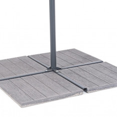 Baza pentru umbrela de gradina 4 piese, Gravel, Bizzotto, 20 kg, ciment mixt, wenge