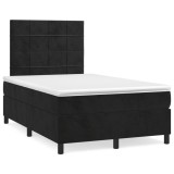 Cumpara ieftin Gossi pat box spring cu saltea, negru, 120x190 cm, catifea