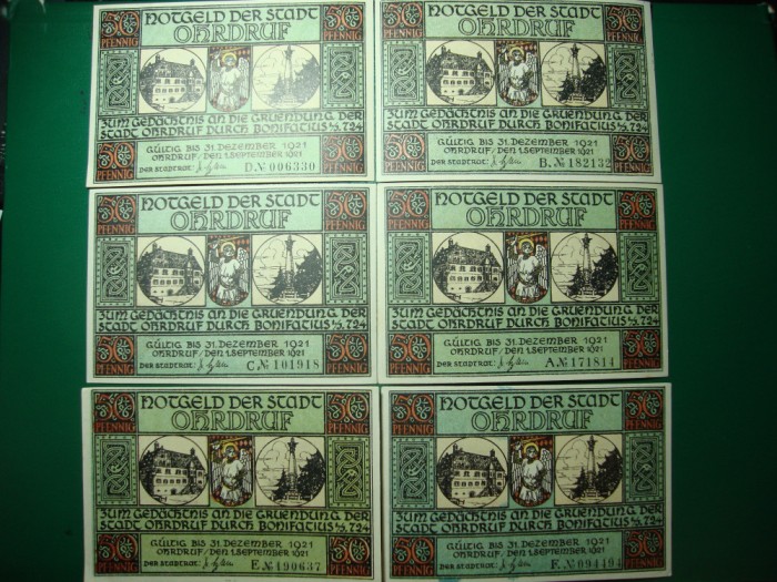 GERMANIA OHRDRUF 50 PF. 1921 SET UNC