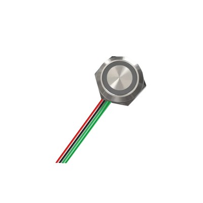 Buton Metalic Self-Reset, RGB, 3-6V, 22mm foto