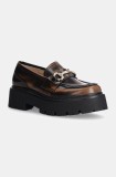 Steve Madden mocasini de piele Occupy femei, culoarea maro, cu platforma, SM11003276