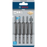 Bosch PRO Wood precise T144DP - Set panze fierastrau pendular tija cu un prag de prindere (T) 100 mm lemn taiere dreapta grosiera 5 bucati