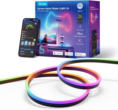 Banda LED Govee Neon Rope 2 H61D4-B RGBIC, Inteligenta, 4m, Sincronizare Muzica, Matter, Wifi, Alexa, Google Asistant -negru foto