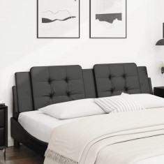 vidaXL Pernă pentru tăblie pat, negru, 180 cm, piele artificială