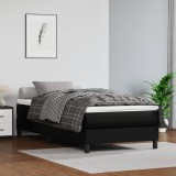 VidaXL Saltea de pat cu arcuri, negru, 120x190x20 cm, piele ecologică