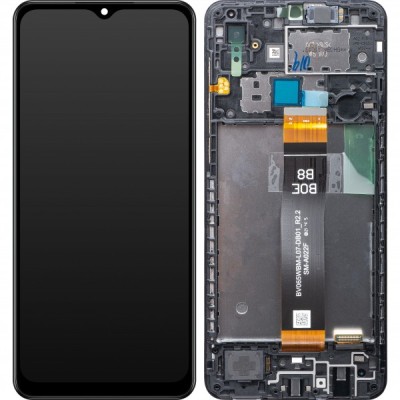Display cu Touchscreen Samsung Galaxy A02 A022, cu Rama, Negru, Service Pack GH82-25249A foto