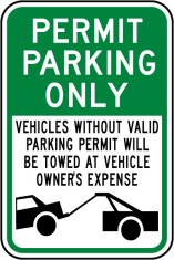 Permit Parking Only Violators Towed Sign foto