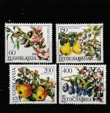Iugoslavia 1987 - Flora , Flori , Serie 4 valori dantelate , MNH Mi.2221-2224