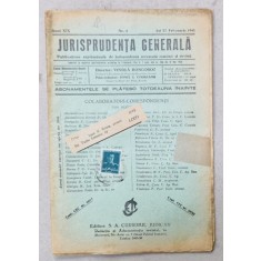 JURISPRUDENTA GENERALA , PUBLICATIUNE SAPTAMANALA DE JURISPRUDENTA REZUMATA ROMANA SI STREINA , NR. 8 , 1941