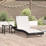 vidaXL Șezlong cu masă 2 pcs Negru 40 x 40 x 40.5 cm poliratan 42009981