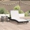 vidaXL Șezlong cu masă 2 pcs Negru 40 x 40 x 40.5 cm poliratan 42009981