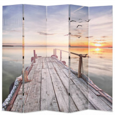 Paravan de camera pliabil, 200 x 170 cm, imprimeu lac GartenMobel Dekor