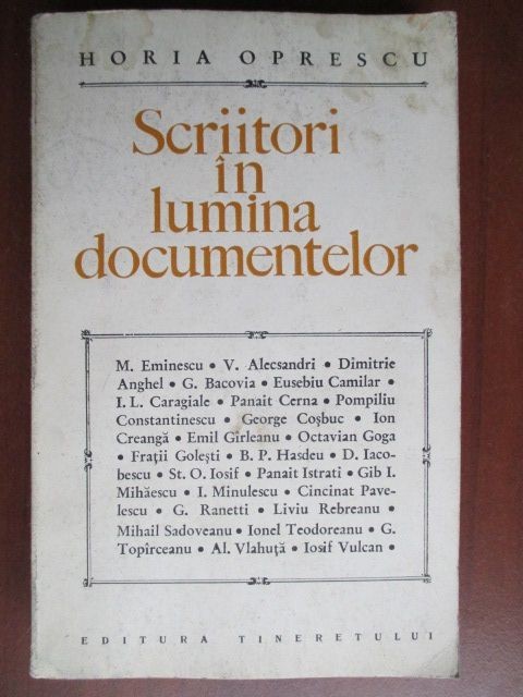 Scriitori in lumina documentelor-M. Eminescu, V. Alecsandri, Dimitrie Anghel