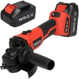 Yato YT-828295 - Polizor unghiular cu 2 acumulatori Li-Ion 18 V 4 Ah 125 mm