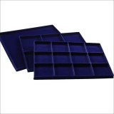 SAFE 219 Tava mare albastra pentru monede cu 6 locasuri de 110 x 108 mm