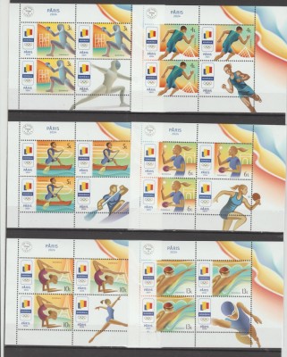 ROMANIA 2024 PARIS 2024 minicoli cu 5 timbre + 1 vinieta LP.2477mc MNH foto