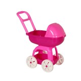 Carucior fucsia pentru papusa, pentru plimbari distractive impreuna cu papusa ta