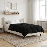 vidaXL Duvet complet pe tot parcursul anului Patos Negru 140 x 220 cm 42026019