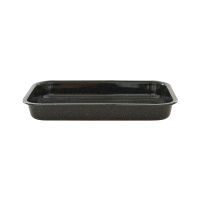 Tava de copt Vef, tabla emailata, dreptunghiulara, negru, 30 x 42 cm foto