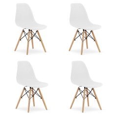 Set 4 scaune stil scandinav, Artool, Osaka, PP, lemn, alb, 46x54x81 cm foto