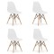 Set 4 scaune stil scandinav, Artool, Osaka, PP, lemn, alb, 46x54x81 cm