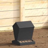 vidaXL Feeder pentru pui Negru 30 x 30 x 39 cm Oțel Laminat la Rece 874681