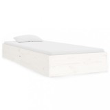 Cumpara ieftin Cadru de pat mic single, alb, 75x190 cm, lemn masiv