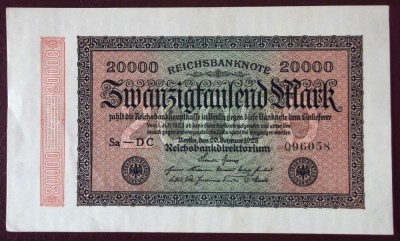 Germania 20000 20.000 mark 1923 seria 058 ** foto