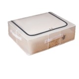 Cutie de depozitare, Flippy, de depozitat sub pat, 50x40x15 cm, cu manere si fermoar, Transparenta