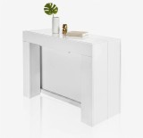 Masa extensibila CUBISTO 5 in 1, capacitate maxima 12 persoane, pana 2520 mm, alb lucios