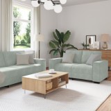 VidaXL Set canapea, 3 piese, perne gri deschis, catifea