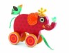 Jucarie de tras din lemn Elefant Indy Djeco, 18+ luni, 21cm, siguranta EN71