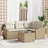 VidaXL Set de canapele pentru grădină 5 pcs Bej Rattan poli 3346711