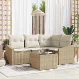 vidaXL Set de canapele pentru grădină 5 pcs Bej Rattan poli