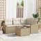 vidaXL Set de canapele pentru grădină 5 pcs Bej Rattan poli 3346711