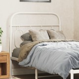 VidaXL Tăblie de pat metalică, alb, 80 cm 377193