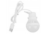Lampă LED de camping, alimenare USB, plastic, albă, cablu 1m