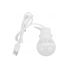 Lampă LED de camping, alimenare USB, plastic, albă, cablu 1m