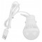 Lampă LED de camping, alimenare USB, plastic, albă, cablu 1m
