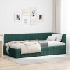 VidaXL Cadru de pat colțar Verde &icirc;nchis 100 x 200 cm Catifea