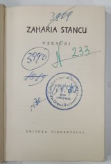 VERSURI de ZAHARIA STANCU , 1962 , FORMAT MIC foto