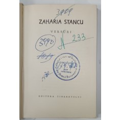VERSURI de ZAHARIA STANCU , 1962 , FORMAT MIC