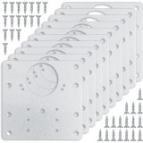 Set Accesorii Balamale Dulap Din 10 Piese, Excitat&reg;，34 Suruburi Incluse, Vine cu surubelnita，Otel Inoxidabil, Argintiu