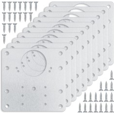 Set Accesorii Balamale Dulap Din 10 Piese, Excitat&reg;，34 Suruburi Incluse, Vine cu surubelnita，Otel Inoxidabil, Argintiu