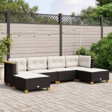 Cumpara ieftin Gossi set mobilier de gradina cu perne, 6 piese, negru, poliratan