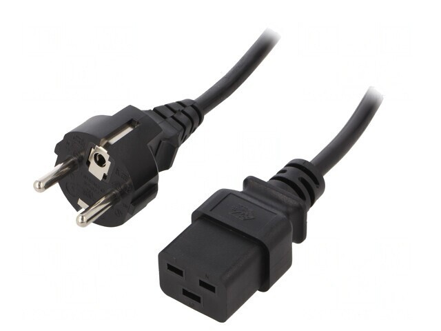Cablu Alimentare Schuko la IEC C19 1m Negru 16A 250V
