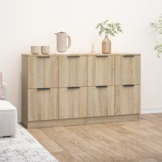 vidaXL Servante, 2 piese, stejar sonoma, 60x30x70 cm, lemn prelucrat 3115806