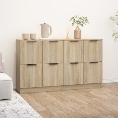 vidaXL Servante, 2 piese, stejar sonoma, 60x30x70 cm, lemn prelucrat 3115806 foto