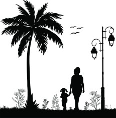 Sticker decorativ, Tablou Familie, Negru, 60 cm, 7469ST foto